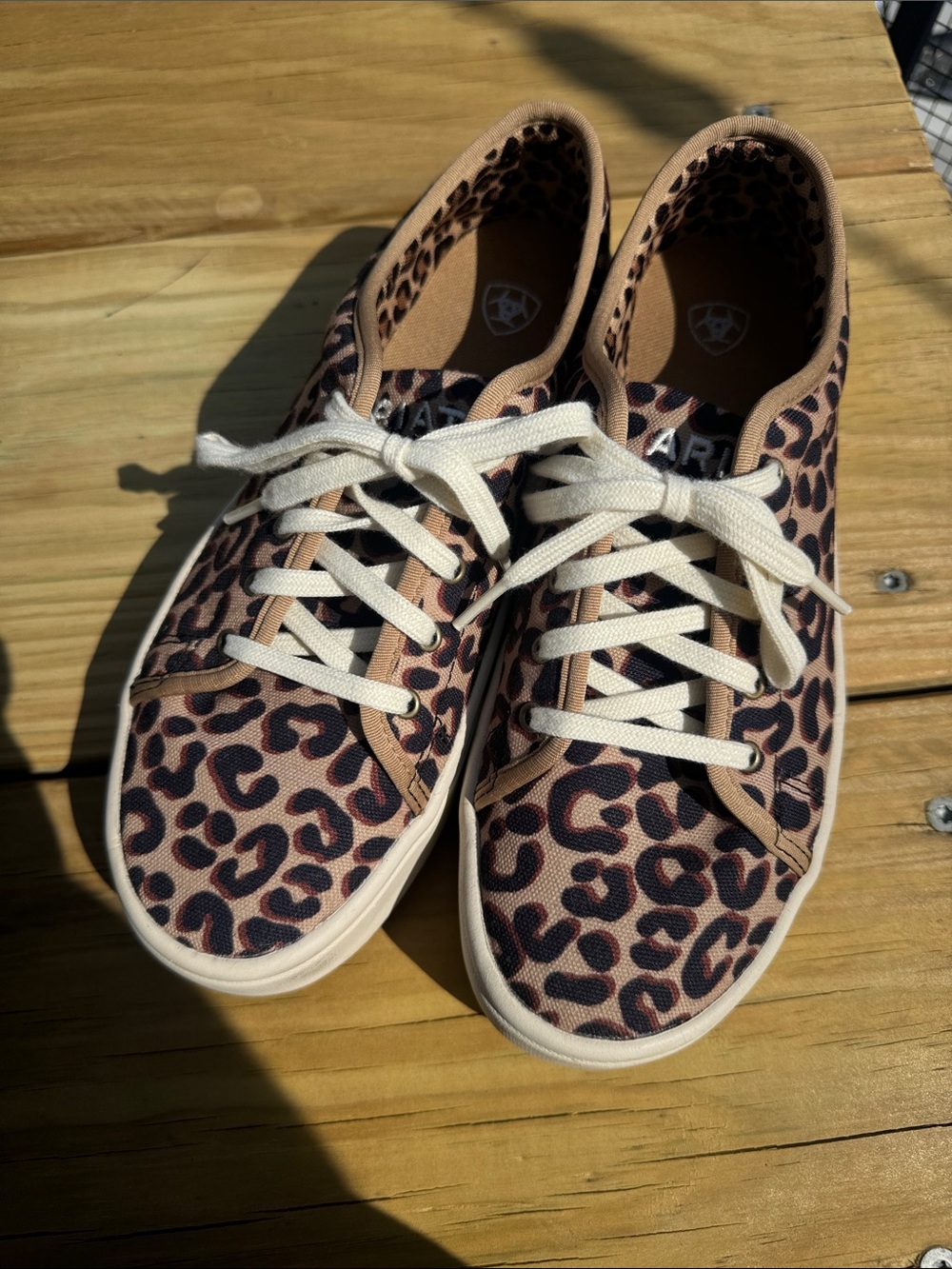Ariat Leopard Print Canvas Sneakers - Tan & Black